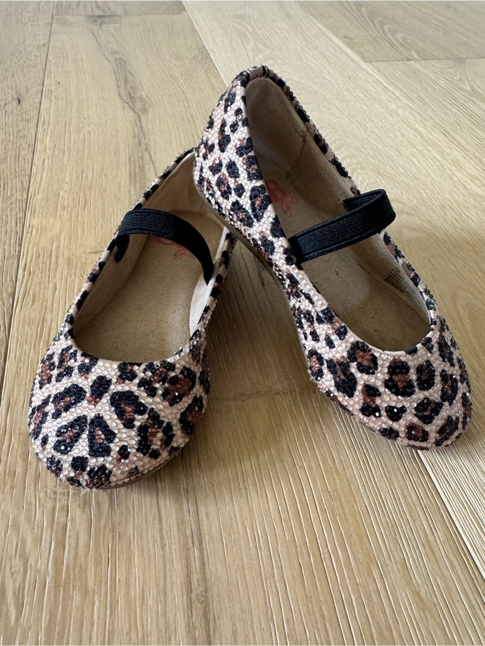 GB girls Leopard Print Mary Jane Flats in Pink and Black